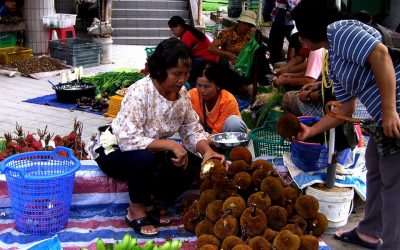 Pasar Serian yang terkenal dengan buah durian Kutejensis!